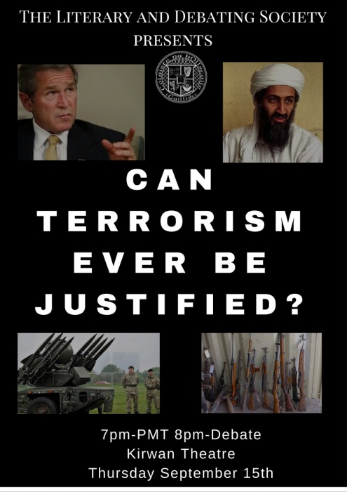 Terrorism can never be justified essay